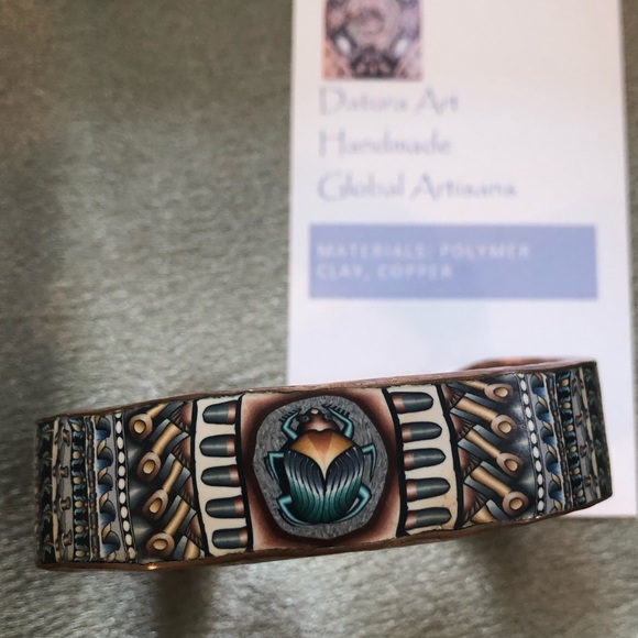 Scarab Copper Cuff - Picture 2 of 8